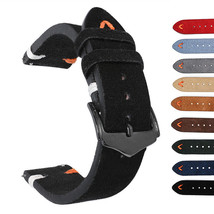 22mm Suede Cow Leather Premium Watch Strap/Watchband/Belt (9 Color Options) - £12.73 GBP