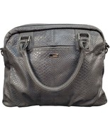Thirty-One Jewell Satchel Bag Womens Gray Snakeskin Faux Leather Double ... - £13.75 GBP