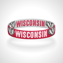 Reversible Wisconsin Badgers Bracelet Wristband Bucky Go Badgers - £9.43 GBP