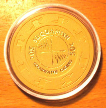 (1) 50 CENT CLEARWATER CASINO CHIP - SUQUAMISH, Washington - 1995 - £7.14 GBP