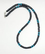 Hawaiian Surfer Black Coconut Shell with Turquoise Tropical Necklace - $12.00