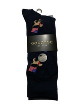 GOLD TOE Mens Navy Blue Fashion Crew Odor Control Socks Patriotic Dog Sz 6-12.5 - £6.92 GBP