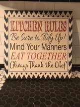 Kitchen Rules Wall Picture Phrase Art Print Framed Wall Picture Home Decor - $5.69
