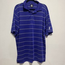 FootJoy Stretch Golf Polo Shirt Purple Striped L Eagle Ridge - $13.55