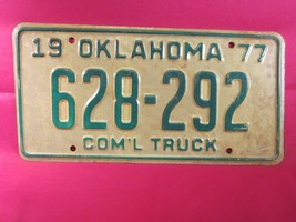 LICENSE PLATE Com&#39;l Truck Tag 1977 OKLAHOMA 628 292 Unissued [B3A] - $11.52