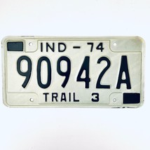 1974 United States Indiana Base Trailer License Plate 90942A - $225.96 MXN