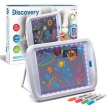 Discovery Neon LED Glow Drawing Board, Clear Display Tracing Tablet W/ 4 Markers - £31.46 GBP