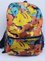 RARE Pokemon Characters Layered Allover 15&quot; Backpack SEE PICS  - £30.48 GBP