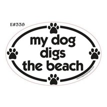 My Dog Digs The Beach Euro Dog Car Magnet - £5.97 GBP