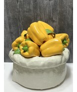 XL Hyperrealist Centerpiece Ceramic Bag Yellow Peppers Arcobaleno Bertin... - £221.36 GBP