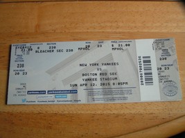 MLB New York NY Yankees Vs. Boston Red Sox 4/12/2015 Ticket Stub - £2.33 GBP