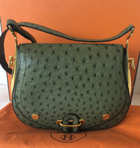 Stunning HERMES Vert Olive Ostrich Passe Guide GHW Super Rare Authenticated - £14,345.98 GBP