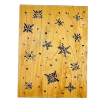 Vintage Great Impressions SnowFlake Christmas Holiday Rubber Stamp Collage K09 - £13.58 GBP