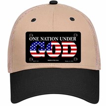 One Nation Under God Novelty Khaki Mesh License Plate Hat - £23.29 GBP