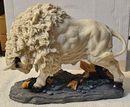 White Buffalo Bison Sacred Wild Animal Figurine - £33.10 GBP