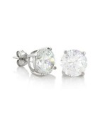 Round Cut Clear CZ Sterling Silver Basket Set Unisex Men Stud Earrings - €7,77 EUR+