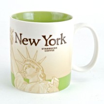 Starbucks 16oz Coffee Mug 2009 New York Collector Series Statue of Liberty Apple - £21.78 GBP