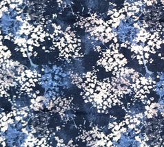 New Richloom Cotton Fabric Blue White Floral 18 in x 42 in  Crafts Quilt Sewing - £4.65 GBP