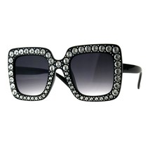 Bling Bling Rhinestone Sunglasses Oversized Square Womens Fashion - £11.14 GBP