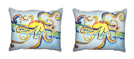Pair Of Betsy Drake Crazy Octopus No Cord Pillows 16 X 20 - £71.21 GBP