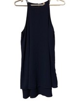 Women&#39;s Medium Blue Sleeveless Round Neck Tunic Top Flowy - £10.11 GBP