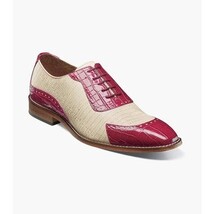 Stacy Adams Tarango Modified Cap Toe Oxford Shoes Raspberry/Ivory 25770-695 image 14