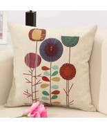 Cotton Linen Flower Pattern Pillow Cushion Cover Decorative Pillowcase 4... - $252.84 MXN