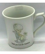 Precious Moments Thank You God For Grandma Coffee Mug Cup 1983 White Por... - £13.97 GBP