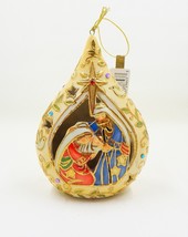 Roman Inc Porcelain Nativity Scene Ornament Jesus Mary Joseph 5 Inch Gold Accent - $15.99