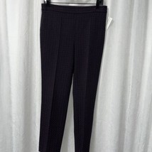 Ann Taylor Women&#39;s Pants Textured Navy Blue w/ Red Ankle Size 4 - £22.58 GBP