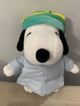 Rare 2023 Peanuts Snoopy Blue Puffer Jacket Holiday Plush Stuffed Toy Ch... - £144.12 GBP