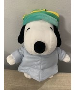 Rare 2023 Peanuts Snoopy Blue Puffer Jacket Holiday Plush Stuffed Toy Ch... - £143.60 GBP