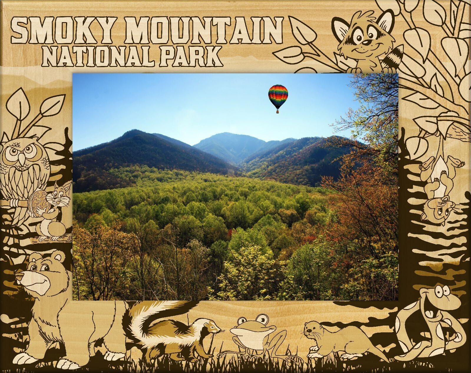 Primary image for Smoky Mountain National Park Montage Laser Engraved Picture Frame (8 x 10)