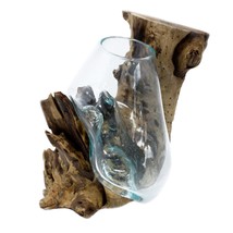 Molton Glass Hanging Bowl On Wooden Stand - $71.99+