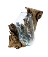 Molton Glass Hanging Bowl On Wooden Stand - £56.49 GBP+