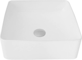 Stylish® Square Bathroom Over The Counter Sinks | Fine Porcelain Vessel,... - £94.35 GBP