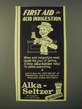 1950 Alka-Seltzer Medicine Ad - First aid for acid indigestion - $18.49
