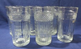 Vintage LIBBEY GLASS COMPANY Radiant 15 Oz Flat Tumbler Set of 6 - £47.18 GBP