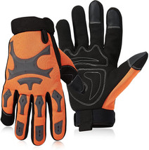 Work Gloves,Mechanic Work Gloves with grip for Men work gloves   (Orange,Size:L) - £13.69 GBP