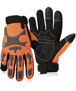 Work Gloves,Mechanic Work Gloves with grip for Men work gloves   (Orange... - £13.76 GBP