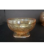 Vintage Marigold Jeanette Glass Floragold Square Footed 3.75” Sherbert Bowl - $556.03 MXN