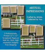 Curious Llamas on a Farm Personalized Wall Art or Scrapbook Pages - $35.03 CAD