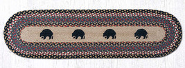 Earth Rugs OP-43 Black Bears Oval Patch Runner 13&quot; x 48&quot; - £39.46 GBP