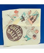 Napkin ephemera antique advertising Gutter Balls bowling milapaco beer f... - £19.45 GBP