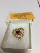 New Vintage Maile Leaf Heart Pin &quot;No Ka Oi Maile&quot; 24K Gold Electroplated... - $29.95