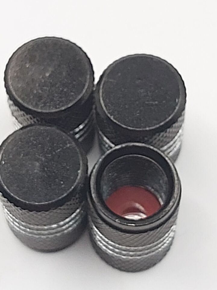 Set of 8 BlackTire Valve Stem Caps For Car, Standard Fitting - $6.58
