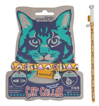 Touchcat Bell-Chime Designer Rubberized Cat Collar w/ Stainless Steel Ho... - £7.02 GBP