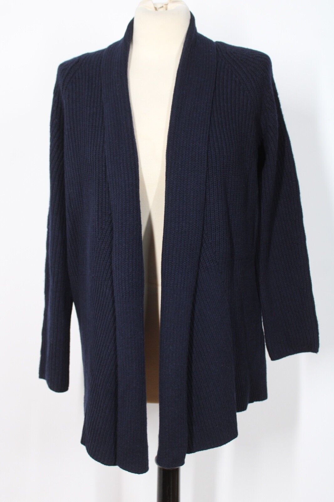 Primary image for Vince S Blue Wool Cashmere Rib-Knit Open-Front Cardigan Sweater