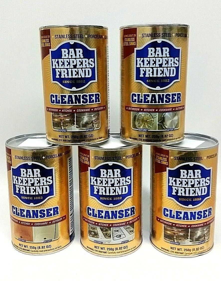 Primary image for Bar Keeper's Friend Cleanser Polish Stainless Steel 8.82 oz Ea (5 Pack) SEALED