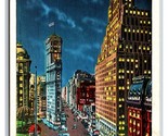 Times Square Night VIew New York City NYC NY UNP WB Postcard F21 - $3.91
